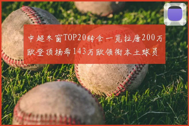 中超冬窗TOP20转会一览拉唐200万欧登顶杨希143万欧领衔本土球员